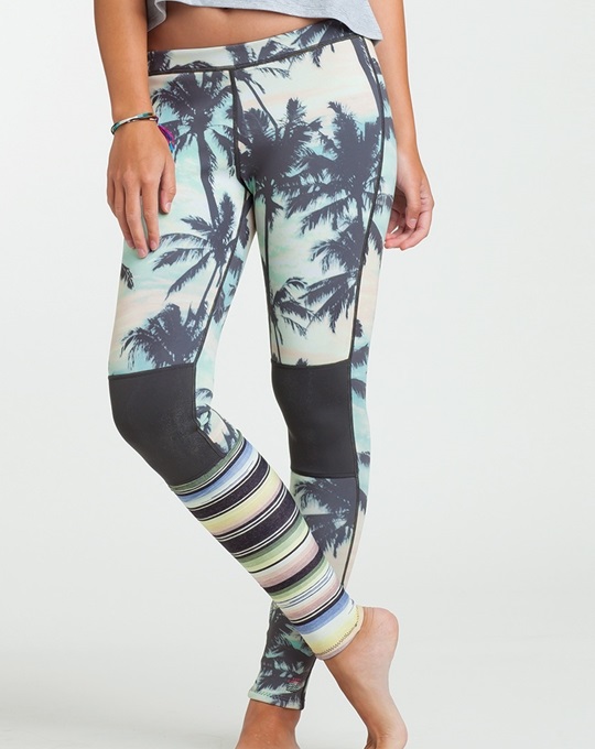 Billabong Skinny Sea Legs Women's 1mm Neoprene Pants Surf Capsule - Palm
