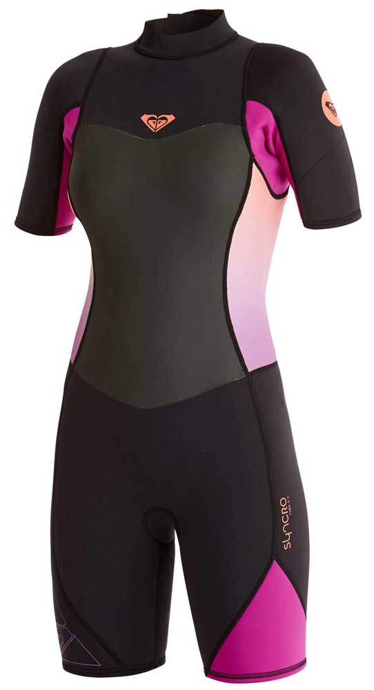 Roxy Syncro 2mm Springsuit Womens Shorty Wetsuit - Black ARJW503007 ...