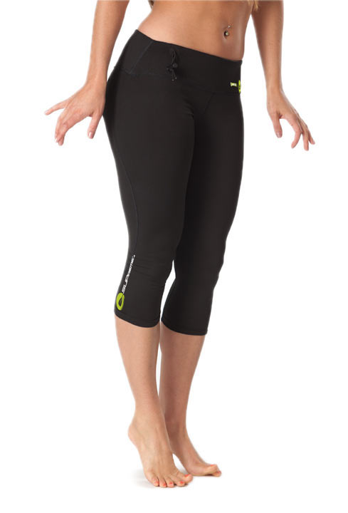 New SUPreme Women's Contour Capri Poly Pants Size 6 Black/Green