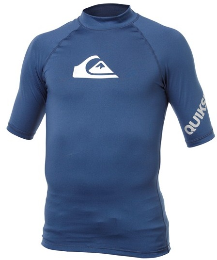Quiksilver All Time Men's Rashguard Short Sleeve 50+ UV Protection - Navy
